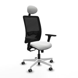PIQUERAS Y CRESPO Silla de oficina Zulema con mecanismo Sincro, Blanco y Negro