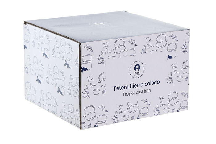 DKD Home Decor Tetera Oriental Beige Negro Hierro Colado Inox 1.2L (2 Unidades) 15 x 19.5 x 17 cm