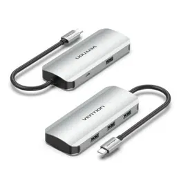 Vention TNAHB Hub USB-C a 4xUSB 3.0 con Carga PD Gris