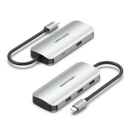 Vention Hub USB Tipo-C TNAHB con 4 puertos USB 3.0 y 1 MicroUSB PD