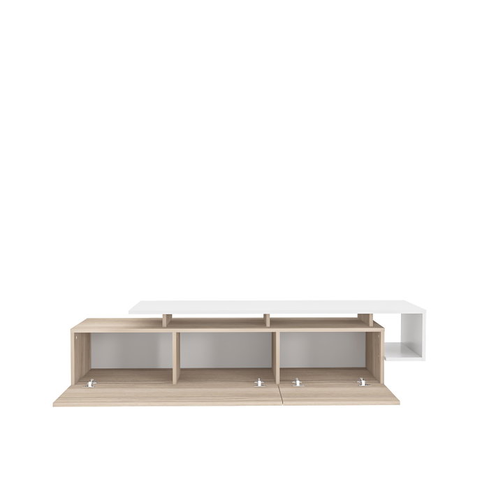 Hanah Home Soporte TV Cordoba Blanco 180cm Moderno Minimalista Robusto Tablero Melamina 18mm
