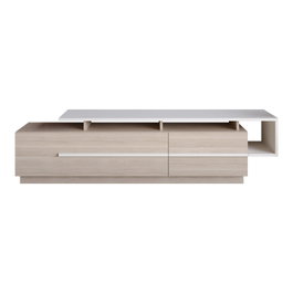 Hanah Home Soporte TV Cordoba Blanco 180cm Moderno Minimalista Robusto Tablero Melamina 18mm