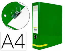Liderpapel Archivador de Palanca A4 Forrado Lomo 80mm Verde con Compresor Metálico