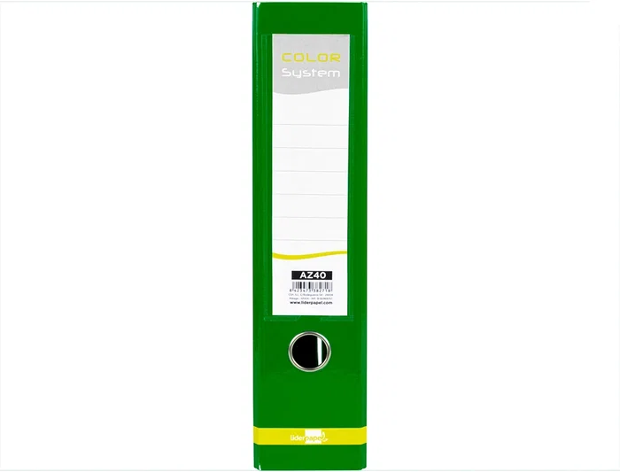 Liderpapel Archivador de Palanca A4 Forrado Lomo 80mm Verde con Compresor Metálico