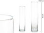 Giftdecor Jarrón Cristal Cilindro 10 cm Diámetro x 40 cm Alto Transparente (Set de 6)