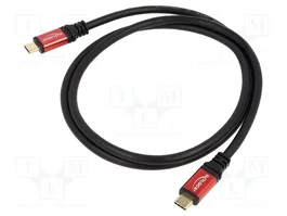 DeLOCK Cable USB Type-C a Type-C 5 Gbps PD 3.0 100 W 1 m Rojo Metal