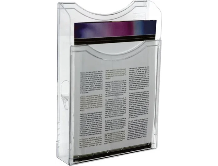 Archivo 2000 Portafolletos Mural Archiplay 1 Compartimento A4 Vertical Transparente
