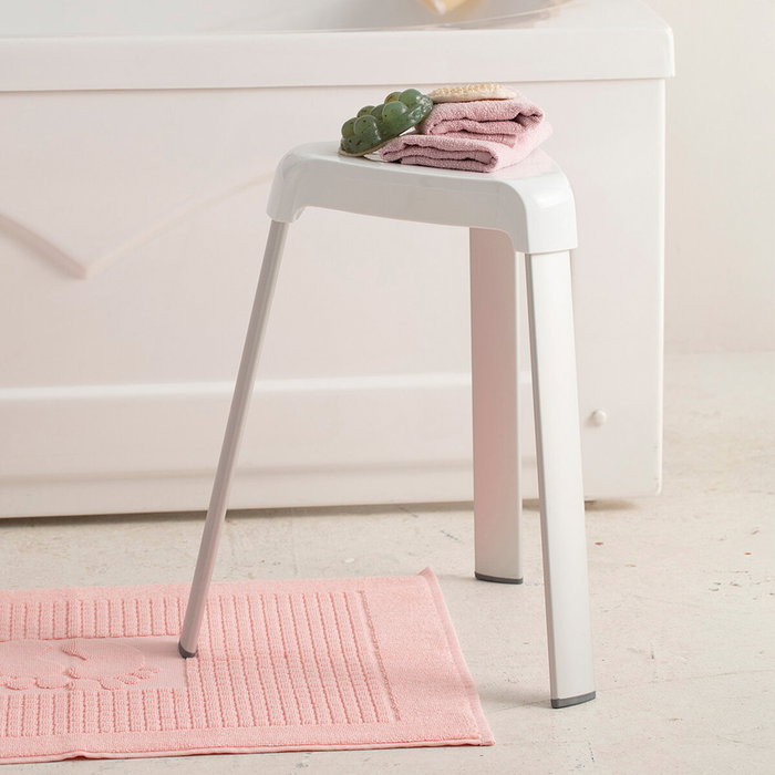 Basics Taburete de baño blanco 25 x 29 x 45 cm Basics Taburete de baño blanco 25 x 29 x 45 cm