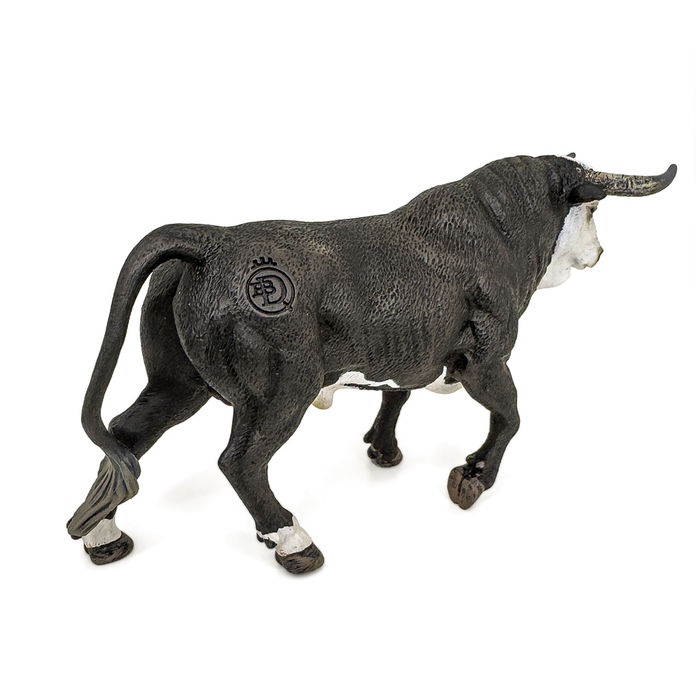 Deqube Toro Bravo Cara Blanca Trotando Réplica Animal Pintada a Mano +3 Años