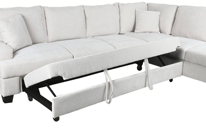DKD Home Decor Sofá Cama Moderno Beige 285 x 260 x 90 cm DKD Home Decor Sofá Cama Moderno Beige 285 x 260 x 90 cm