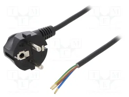 PLASTROL Cable de alimentación H03VV-F, OMY 3x0,75mm2 negro 4m