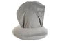 DKD Home Decor Cojin de Viaje Gris Claro y Gris Oscuro de Poliester con Capucha y Boton 10 x 32 x 30 cm (4 Unidades)