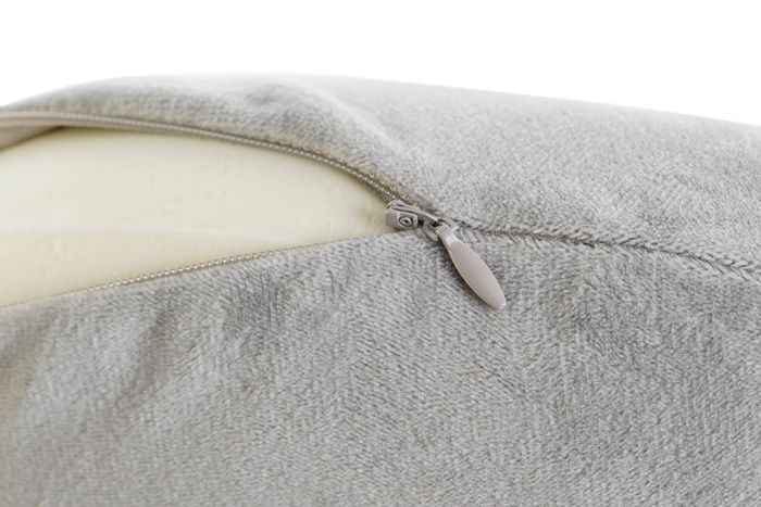 DKD Home Decor Cojin de Viaje Gris Claro y Gris Oscuro de Poliester con Capucha y Boton 10 x 32 x 30 cm (4 Unidades)