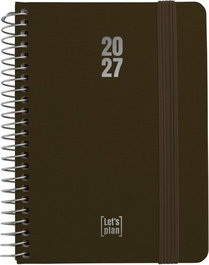 Grafoplas Agenda Anual 2027 Fancy Espiral Tapa Extra Dura con Goma A6 Marrón