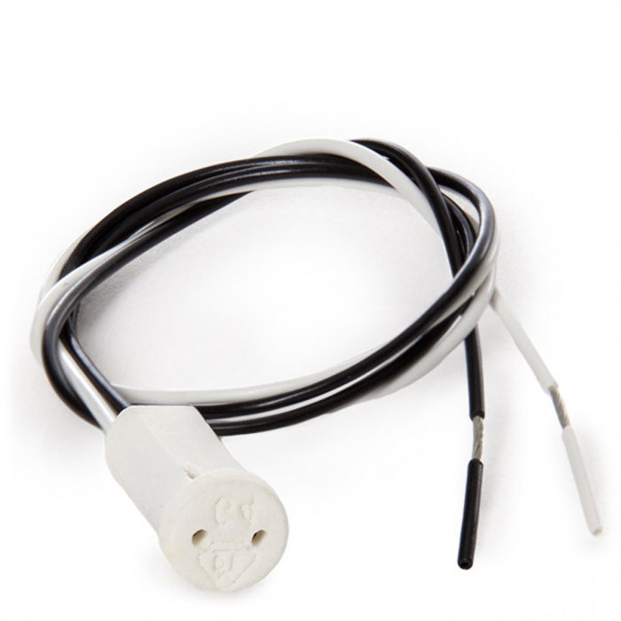 Portalámparas Cerámico G4/MR11 con Cable de 300mm 180°C