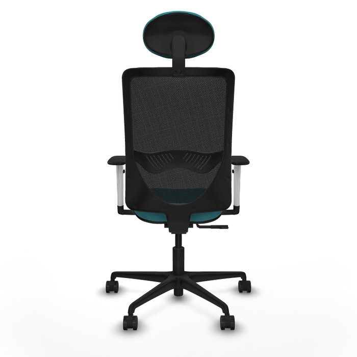PIQUERAS Y CRESPO Silla de oficina Zulema con mecanismo Sincro, color Turquesa y Negro