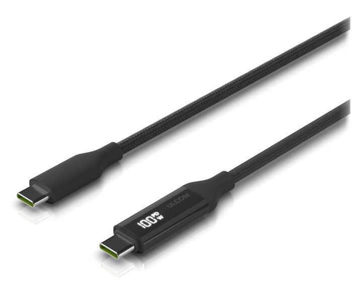 Ubiquiti Cable USB-C con pantalla de carga, 100W, negro/gris, 1 m