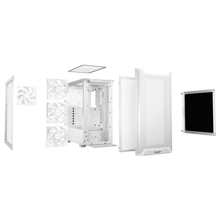 Be Quiet! Pure Base 501 LX White Midi Tower con Ventana y RGB, Carcasa PC ATX, Micro ATX, Mini-ATX Blanca