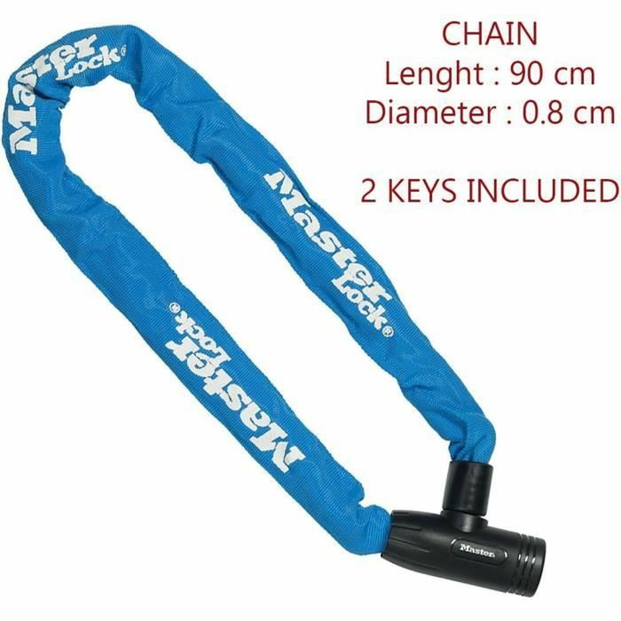 Master Lock Cadena de candado de acero endurecido con llave 90 cm Master Lock Cadena de candado de acero endurecido con llave 90 cm