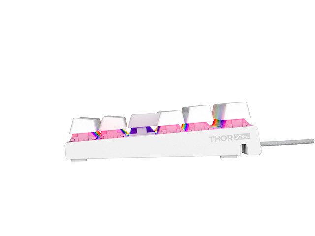Genesis Thor 303 TKL RGB Blanco Outemu Peach Silent Teclado Mecánico Layout Polaco QWERTY