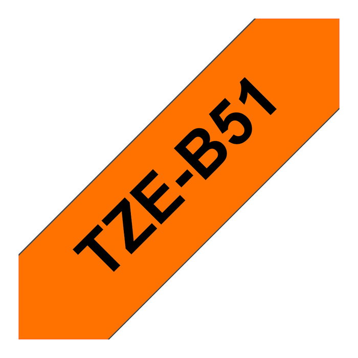 Brother TZE-B51 Cinta Laminada Negro sobre Naranja Fluorescente 24 mm Brother TZE-B51 Cinta Laminada Negro sobre Naranja Fluorescente 24 mm