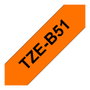 Brother TZE-B51 Cinta Laminada Negro sobre Naranja Fluorescente 24 mm
