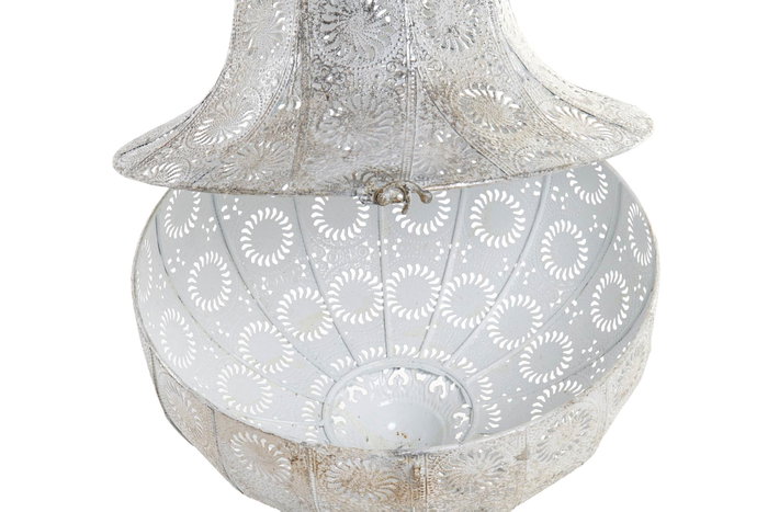 DKD Home Decor Lámpara Techo Árabe Blanca Metálica Etnica 55 x 34 cm