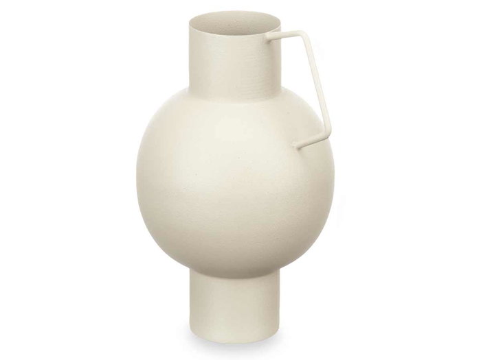 Giftdecor Jarron Acero Abombado Crema Pastel 15x23x13 cm (Set de 6)