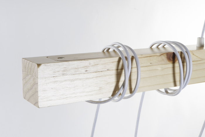 DKD Home Decor Lámpara de Techo Madera y Metal 100x7x160 (Surtido de 2 unidades)