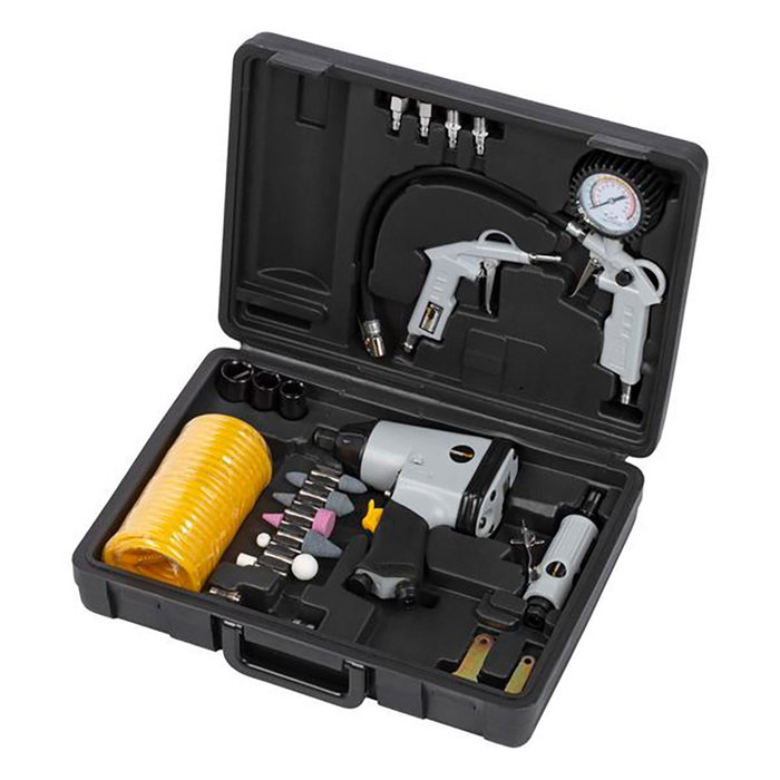 Powerplus Kit de herramientas neumáticas Premium de 25 piezas