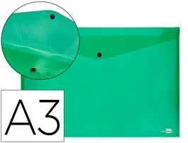 Liderpapel Carpeta Dossier con Broche DIN A3 Verde Translúcido