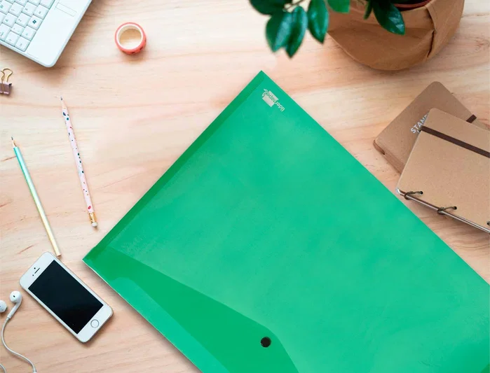 Liderpapel Carpeta Dossier con Broche DIN A3 Verde Translúcido