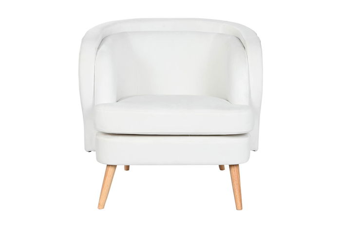 DKD Home Decor Butaca Blanco Natural Poliester Madera 80 x 78 x 91 cm