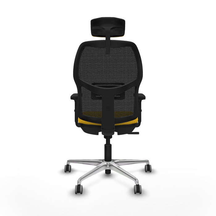 PIQUERAS Y CRESPO Alfera Silla de Oficina Sincro con Malla Negra y Asiento Amarillo PIQUERAS Y CRESPO Alfera Silla de Oficina Sincro con Malla Negra y Asiento Amarillo