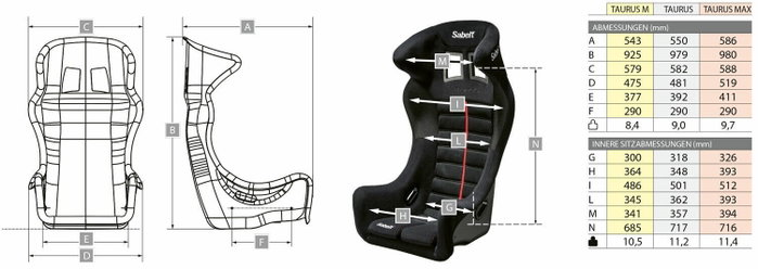 Sabelt ASIENTO FIA TAURUS MAX XL Sabelt ASIENTO FIA TAURUS MAX XL