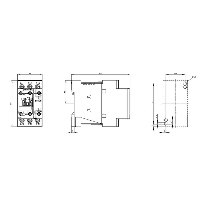 Siemens 3RT20261BB40 Contactor AC-3 11kW/400V 1S+1 24VDC 3p S0 Siemens 3RT20261BB40 Contactor AC-3 11kW/400V 1S+1 24VDC 3p S0