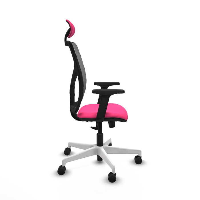 PIQUERAS Y CRESPO Silla de oficina Motilla Rosa y Gris con Mecanismo Sincro