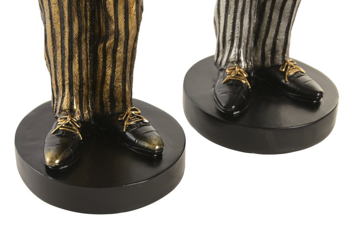 DKD Home Decor Figura de Resina Cebra Pack de 2 (Dorado y Plateado) de 14,5x13x39 cm DKD Home Decor Figura de Resina Cebra Pack de 2 (Dorado y Plateado) de 14,5x13x39 cm