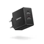 Lenovo Dual USB-C 65W GaN Charger Negro con cable de 1,5 m