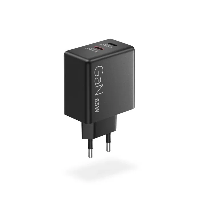 Lenovo Dual USB-C 65W GaN Charger Negro con cable de 1,5 m