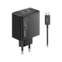 Lenovo Dual USB-C 65W GaN Charger Negro con cable de 1,5 m