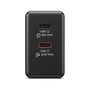 Lenovo G0A6065BEU Cargador GaN 65W Dual USB-C Negro con Cable 1.5m, Certificado Universal