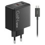 Lenovo G0A6065BEU Cargador GaN 65W Dual USB-C Negro con Cable 1.5m, Certificado Universal