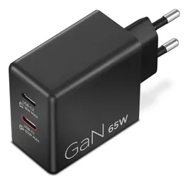 Lenovo G0A6065BEU Cargador Dual USB-C 65W GaN Negro