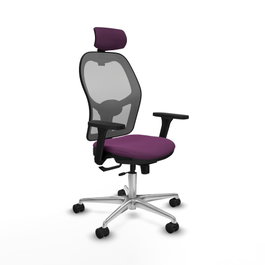 PIQUERAS Y CRESPO Silla de oficina Jorquera con mecanismo Sincro/Traslack, Morado y Gris