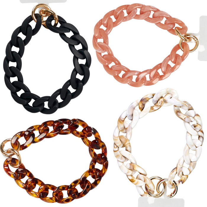 Be Mix Correa Pulsera Móvil Eslabón Grande Desmontable Negro Coral Concha Leopardo