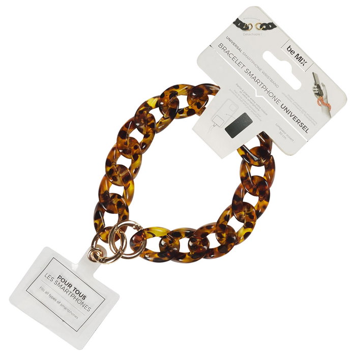 Be Mix Correa Pulsera Móvil Eslabón Grande Desmontable Negro Coral Concha Leopardo