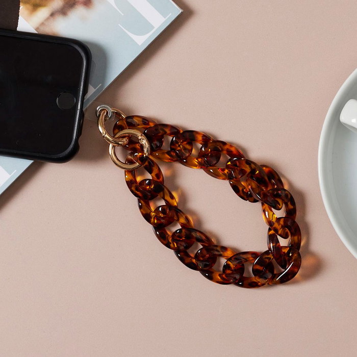 Be Mix Correa Pulsera Móvil Eslabón Grande Desmontable Negro Coral Concha Leopardo