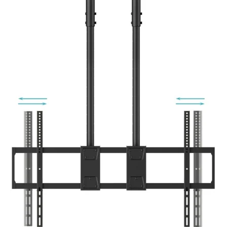 TooQ LPCE11120TSLI-B Soporte de Techo para TV Extensible e Inclinable (60-120", hasta 120 kg) para Techos Inclinados con Gestión de Cables
