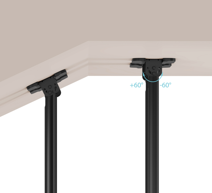 Tooq Soporte de Techo Extensible Doble Mástil para Pantallas 60-120 pulgadas, Negro Tooq Soporte de Techo Extensible Doble Mástil para Pantallas 60-120 pulgadas, Negro